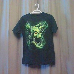 Neon Green Skull T-shirt Large